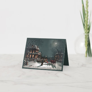 O antigo cartão vitoriano, os cavalos abrigam a lu