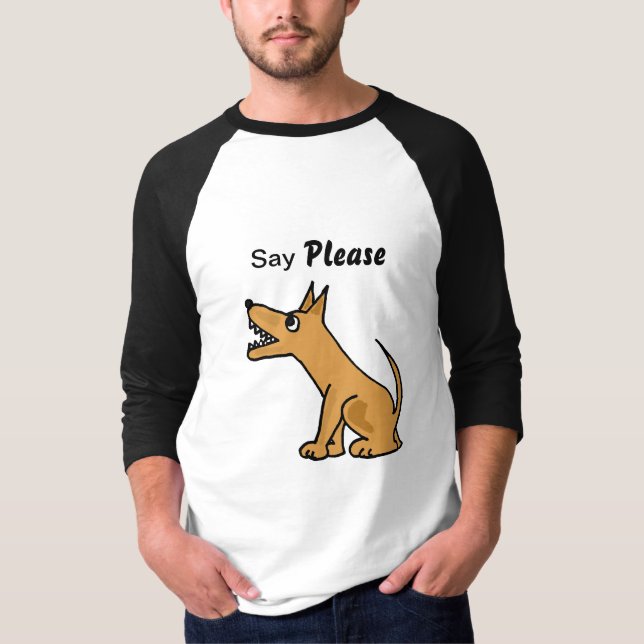 O ANÚNCIO diz a camiseta de cão por favor de (Frente)
