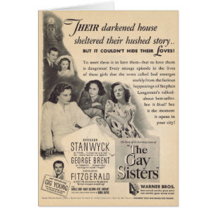 O anúncio do filme das Gay Sisters 1942