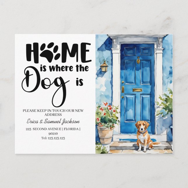 o anúncio do novo endereço do animal de estimação  (Frente)