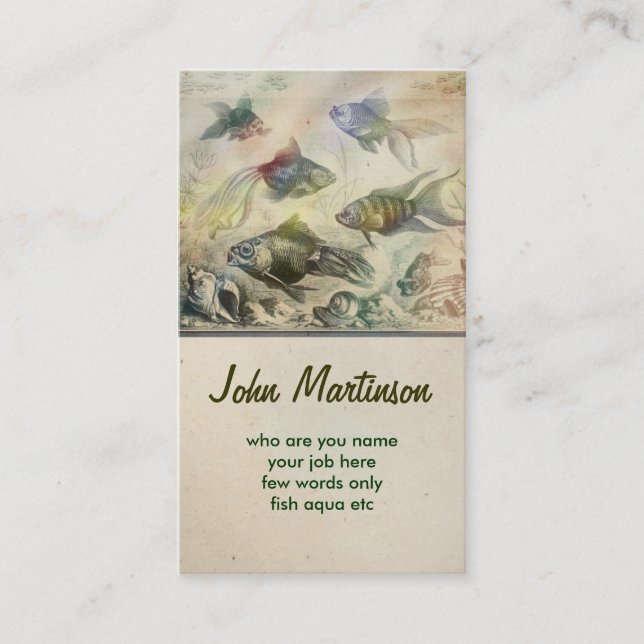 o aqua do aquário pesca o cartão de visita (Frente)