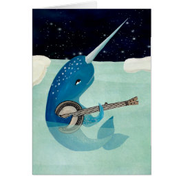 O Aquarelle de Narwhal - Narwhal joga o cartão do