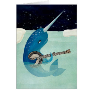 O Aquarelle de Narwhal - Narwhal joga o cartão do