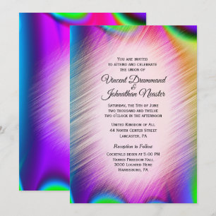 O arco-íris elegante colore convites do casamento