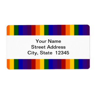 O arco-íris listra a etiqueta de transporte