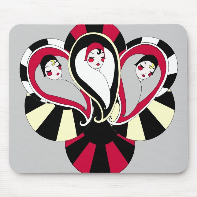 O art deco de Paisley do Flapper inspirou Mousepad (Frente)