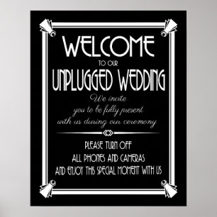 O art deco desconectou o impressão wedding de