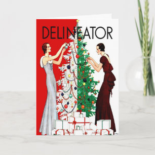 O ART DECO "SEJA" CARTÕES DE NATAL FESTIVOS