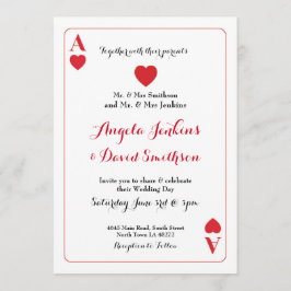 O ás do casamento do partido do cartão de jogo dos