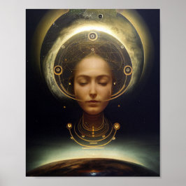 O Astronauta Surreal Science Fiction Art Poster
