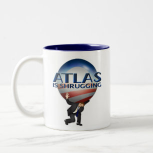 O atlas Shrugging a caneca