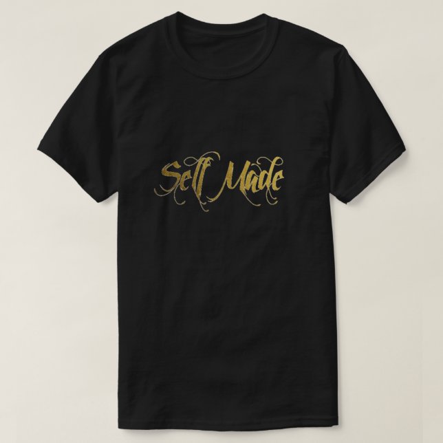 O auto fez o t-shirt da folha Dourado (Frente do Design)