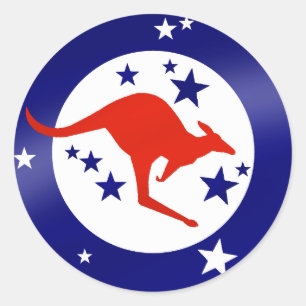 O autocolante Oz estrelas australiano Kangaroo