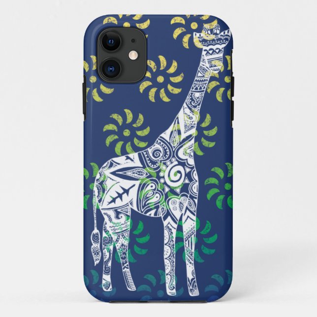 O azul gira capas de iphone do girafa (Verso)