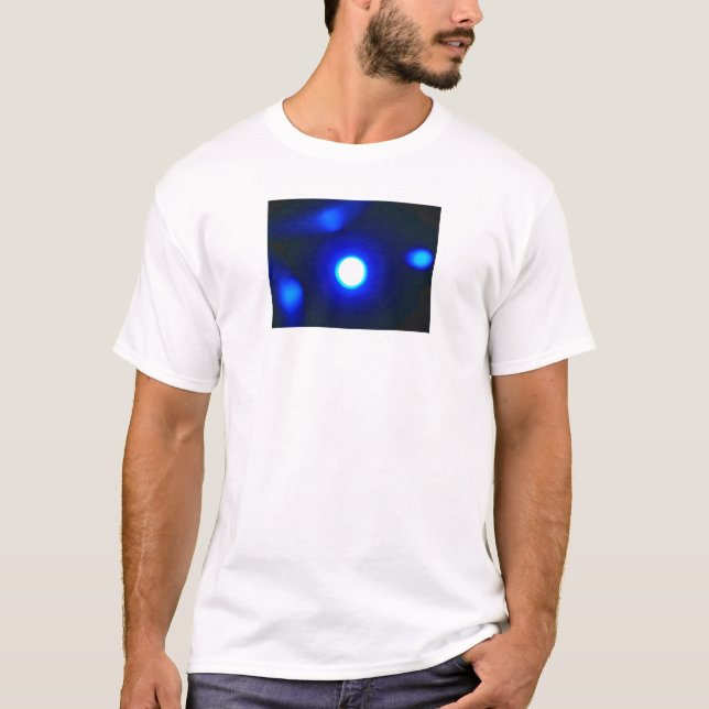 O "azul incandesce" o t-shirt branco (Frente)