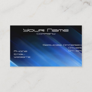 o azul irradia o cartão de visita