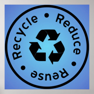 O azul reduz, reúso, recicl o poster