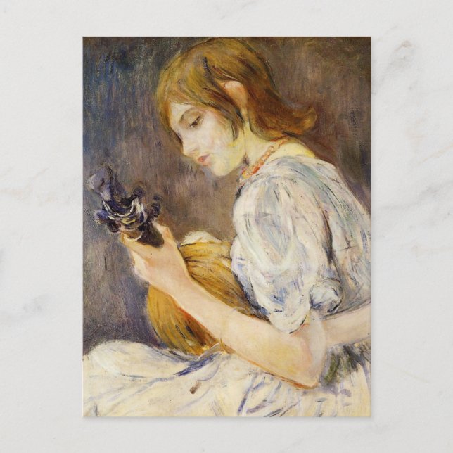 O Bandolim por Berthe Morisot Cartão Postal (Frente)