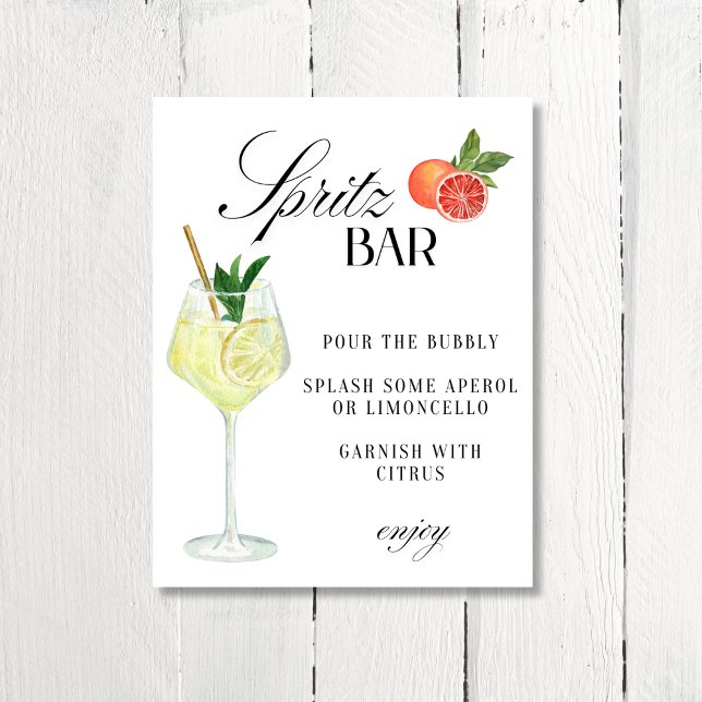 O Bar da Esposa Lotus- Spritz, Limoncello (The Wife Lotus- Amalfi Coast Inspired Spritz Bar Sign for bachelorette party or bridal shower!)