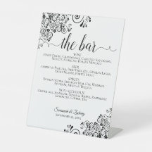 O Bar - Simples Casamento de Menu Bebidas Negras e
