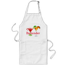 O barman do avental projetou cocktail