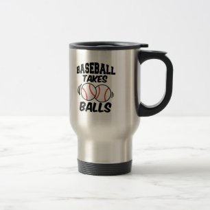 O basebol toma a bolas a caneca de viagem