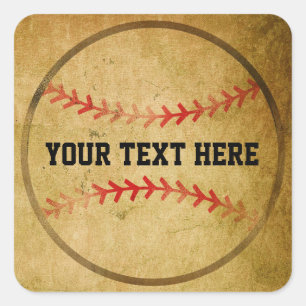 O basebol velho do vintage ostenta a etiqueta da