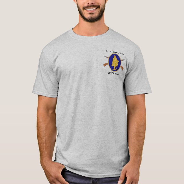 ø Batalhão, 111th t-shirt da infantaria (Frente)