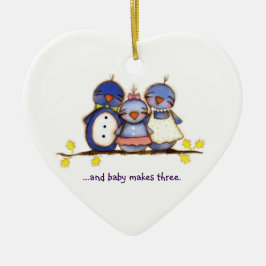 O bebê faz três - ornamento customizável