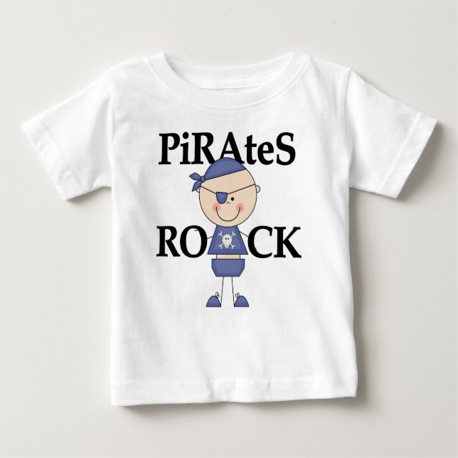 O bebê pirateia o camiseta e os presentes da rocha (Frente)