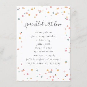 O bebê polvilha o convite