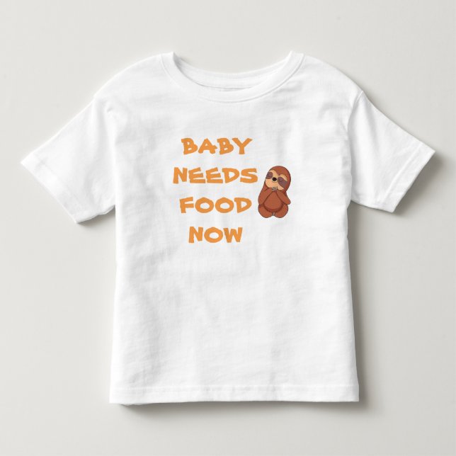 O bebê precisa de Comida agora Camiseta Criança (Frente)