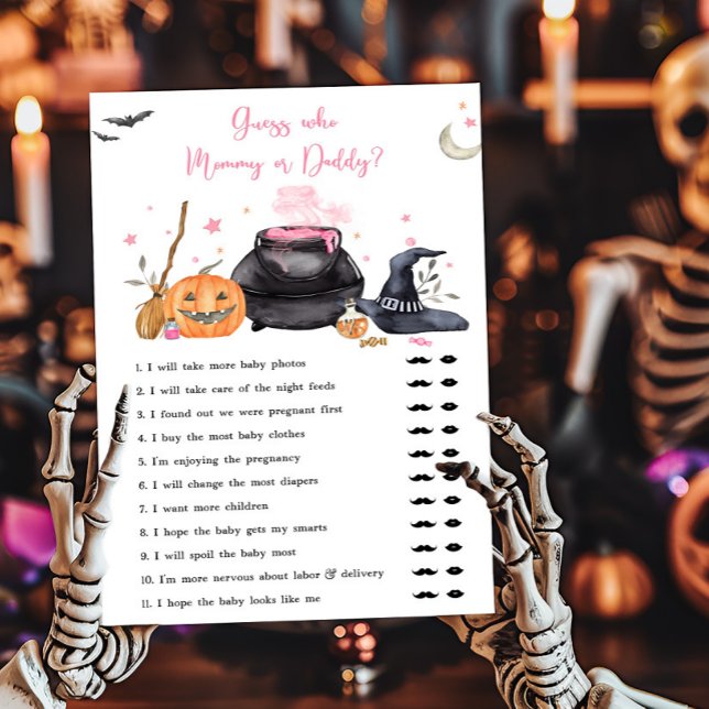 O Bebê Rosa Está A Criar Adivinhações Sobre Quem M (Baby is Brewing Baby Shower Guess who Mommy or Daddy Game)