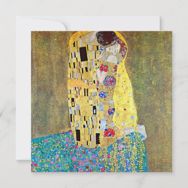 O Beijo de Gustav Klimt, Vintage Art Nouveau (Frente)