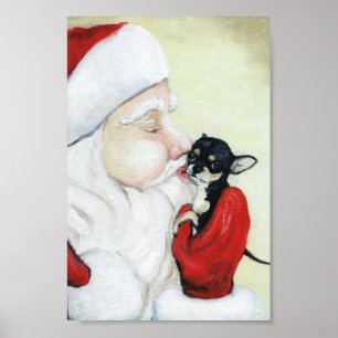 O beijo do papai noel para o impressão da arte da
