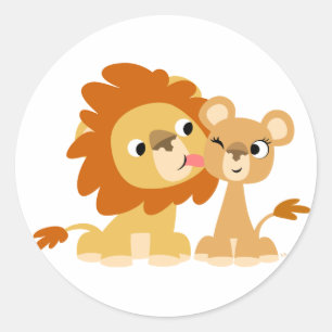 O beijo: Etiqueta bonito do casal do leão dos