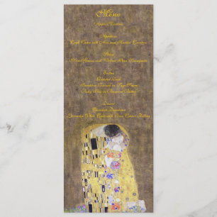 O beijo pelo menu do ouro do casamento de Klimt