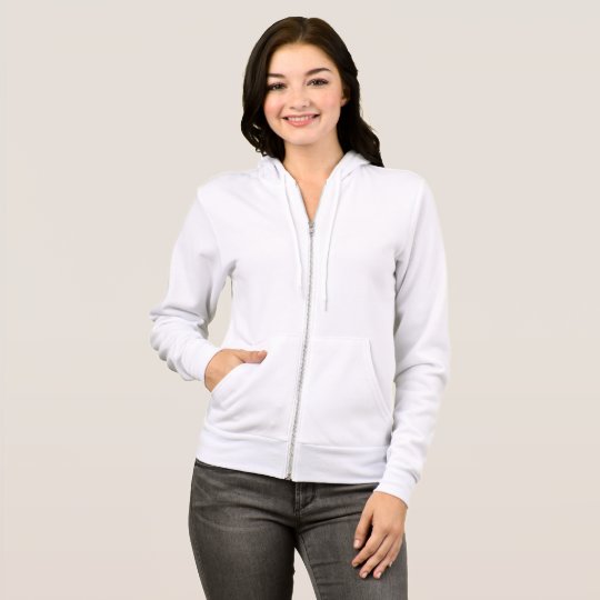 Agasalho com capuz e zíper feminino Bella+Canvas, Branco