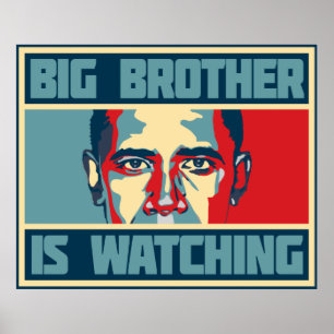O big brother de Obama está olhando o poster