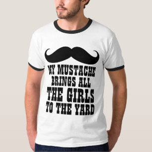 O bigode traz todas as meninas ao t-shirt da jarda
