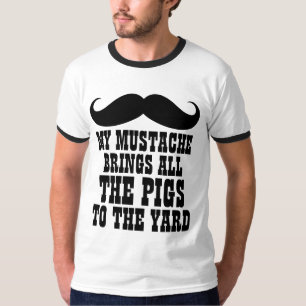 O bigode traz todos os porcos ao t-shirt da jarda