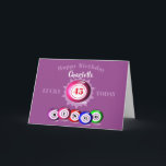O Bingo De Número Sortudo Pensou No Cartão De Aniv<br><div class="desc">É o que acontece para qualquer um que seja um fanático por este cartão de cumprimentos de aniversário divertido com bolas coloridas de bingo soltando a palavra "BINGO". Mostrado aqui como um feliz aniversário aos 45 anos de idade, mas que pode mudar a idade, o nome e o dentro versículo...</div>