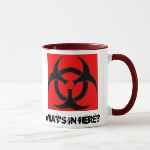 O Biohazard, o que está dentro aqui? - caneca