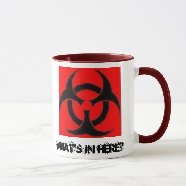 O Biohazard, o que está dentro aqui? - caneca (Direita)