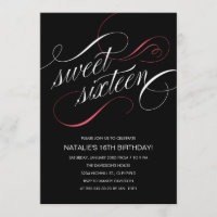 O Black Designer Sweet 16 convites