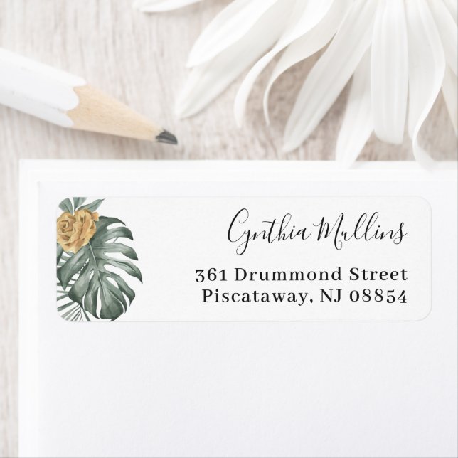 O Boho Tropical Monstera deixa a etiqueta de ender (Insitu)