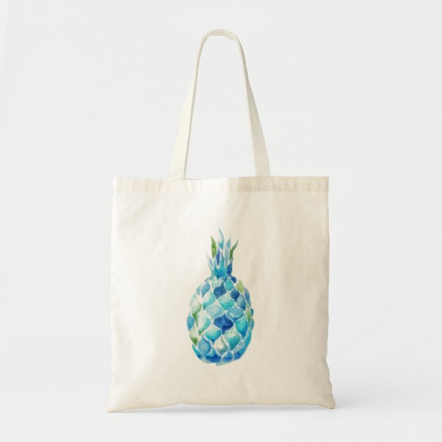 O bolsa amigável de Eco com o abacaxi azul da (Frente)