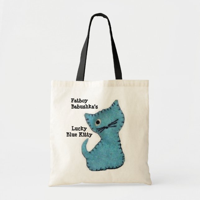 O bolsa azul afortunado do gatinho de Fatboy (Frente)