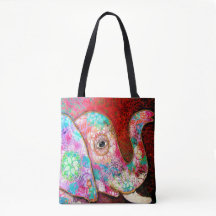 O bolsa do elefante, elefante colorido