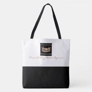 O bolsa feito sob encomenda Blck/Whte da coroa da